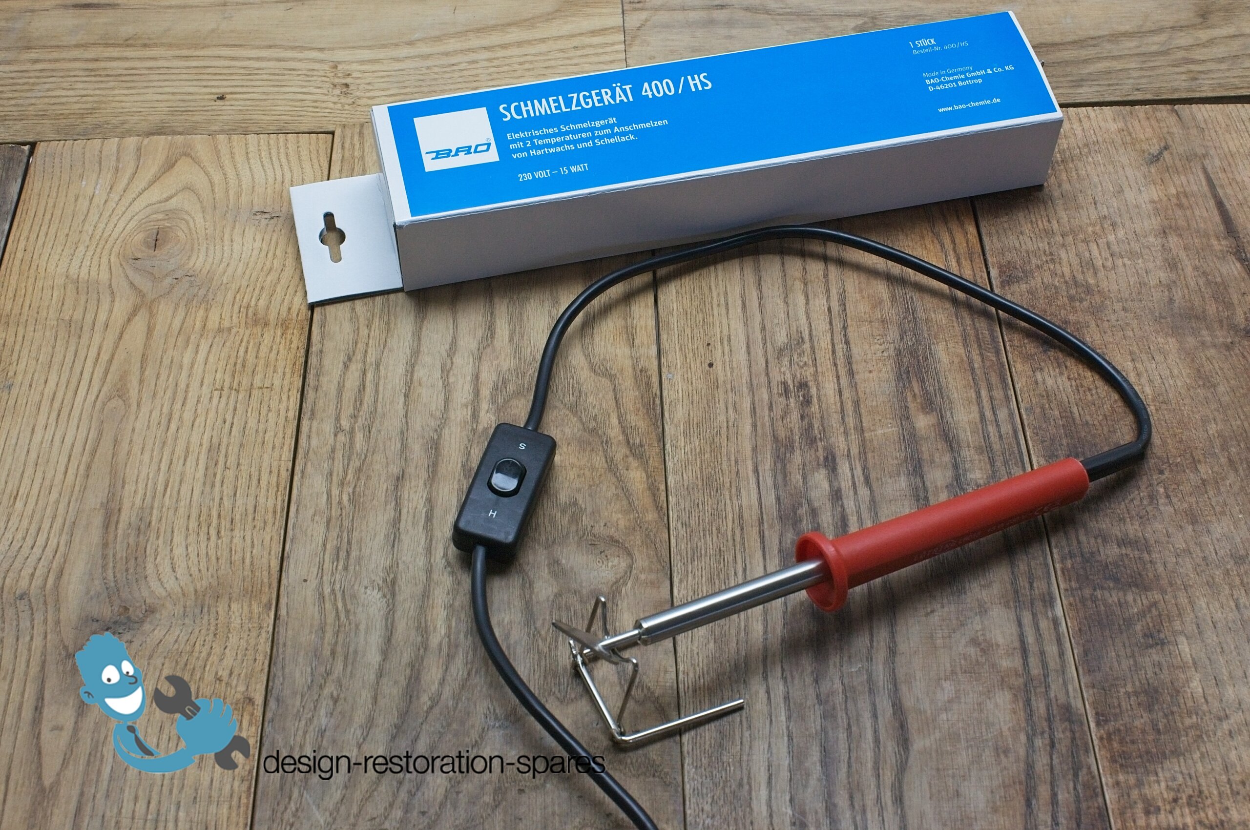 BAO 400/HS | Shellac + Hard Wax Melter | Burn-in Heating Soldering Iron | Required to melt BAO Shellac-Stopping