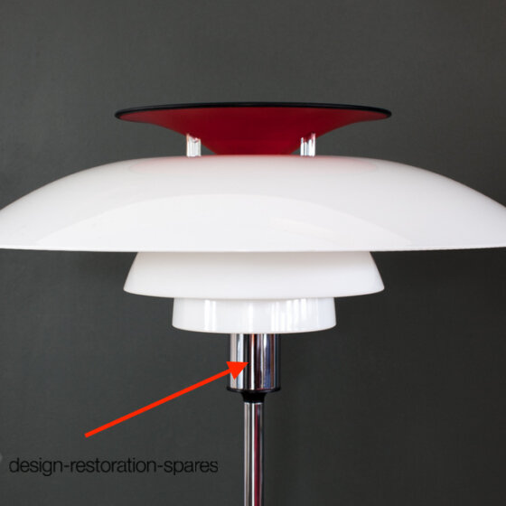 Chromed Cover for Bulb Holder | Louis Poulsen | Poul Henningsen | PH80 Table and Floor Lamp