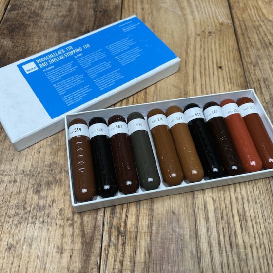 For quick repair of damages at wooden surfaces | BAO SHELLAC-STOPPING 110 | Set 4