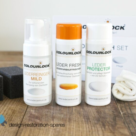 COLOURLOCK | Smooth Leather Re-colour and Care Set | Black or White